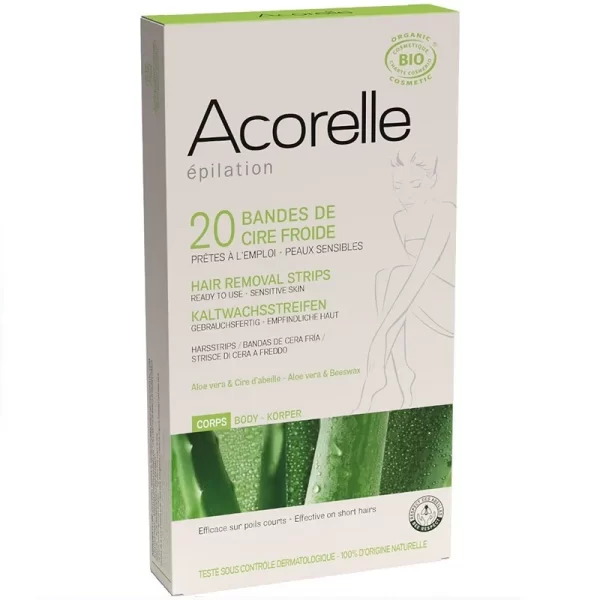 ACORELLE BANDES DE CIRE FROIDE CORPS X20 BIO 10X2