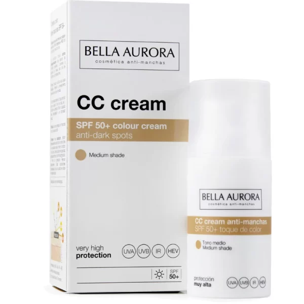 BELLA AURORA CC CRÈME ANTI-TACHES SPF50 TEINTE MÉDIUM 30ML