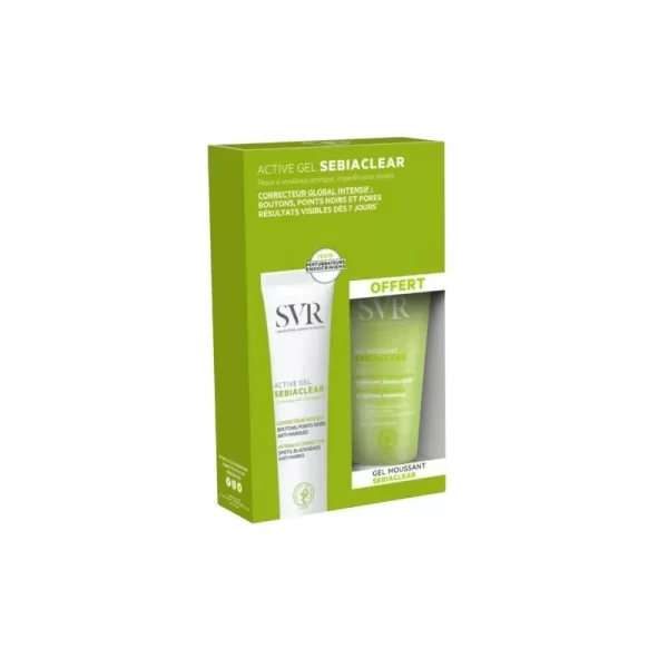 SVR SEBIACLEAR ACTIVE GEL 40ML ACHETE + SVR GEL MOUSSANT SEBIACLEAR 50ML OFFERT